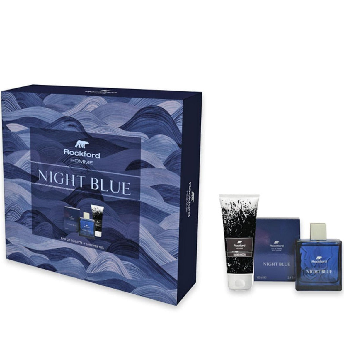 Rockford, Night Blue, Cofanetto Regalo con Profumo Uomo e Gel