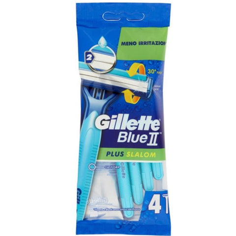 Gillette Rasoi Bilama Blue II Plus Slalom 4 Pezzi