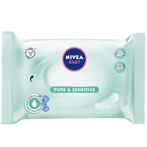 Nivea Salviette Detergenti Baby Pure & Sensitive 63 Pezzi