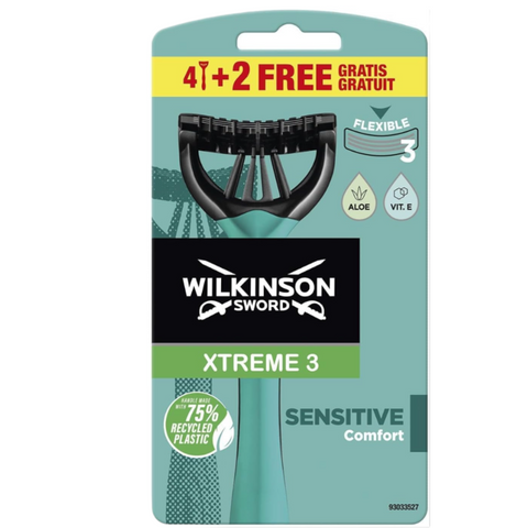 Wilkinson Triblade Razors Xtreme3 ​​Sensitive 4+2 Pieces