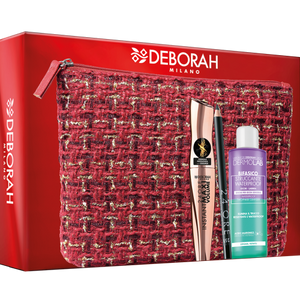 Deborah Milano Pochette+Mascara 24Ore Instant Maxi Volume Ceramidi+Matita Occhi 24Ore+Struccante Bifasico