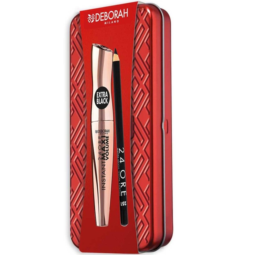 Deborah Milano Mascara 24Ore Instant Maxi Volume Extra Black+Matita Occhi 24Ore