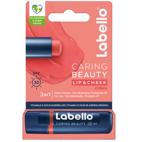 Labello Balsamo Labbra E Guance Caring Beauty Coral 4,8 g