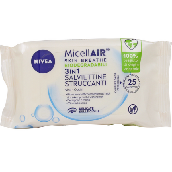 NIVEA Salviettine Struccanti Biodegradabili, 1 Pezzo di 25