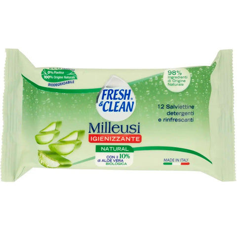 Fresh&Clean Salviette Milleusi Igienizzanti Natural 12 Pezzi
