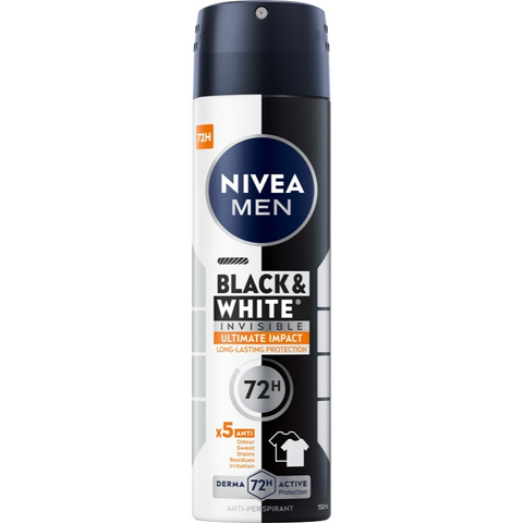 Nivea Men Deodorante Spray Black & White Invisible Ultimate Impact 150 ml