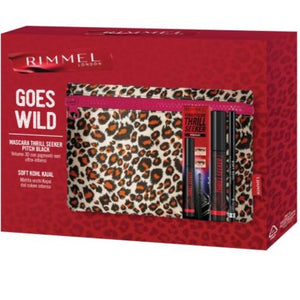 Rimmel Goes Wild Pochette+Mascara Thrill Seeker+Matita Occhi Soft Kohl Kajal