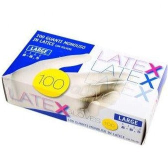 White Latex Gloves With Disposable Powder 100 pieces