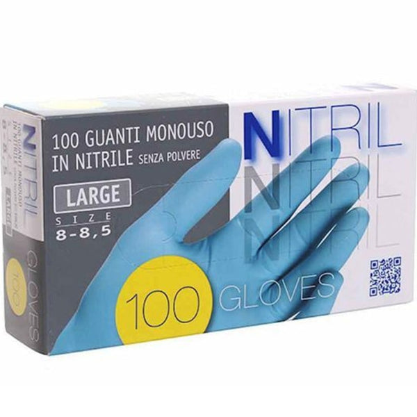 Disposable Powder Free Blue Nitrile Gloves 100 pieces
