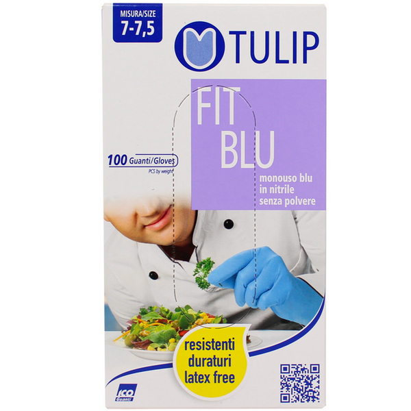 Tulip Guanti Nitrile Blu Senza Polvere Monouso 100 Pezzi