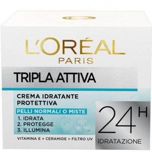 L'Oréal Paris Triple Active Feuchtigkeitsspendende Gesichtscreme Normale Haut 50 ml