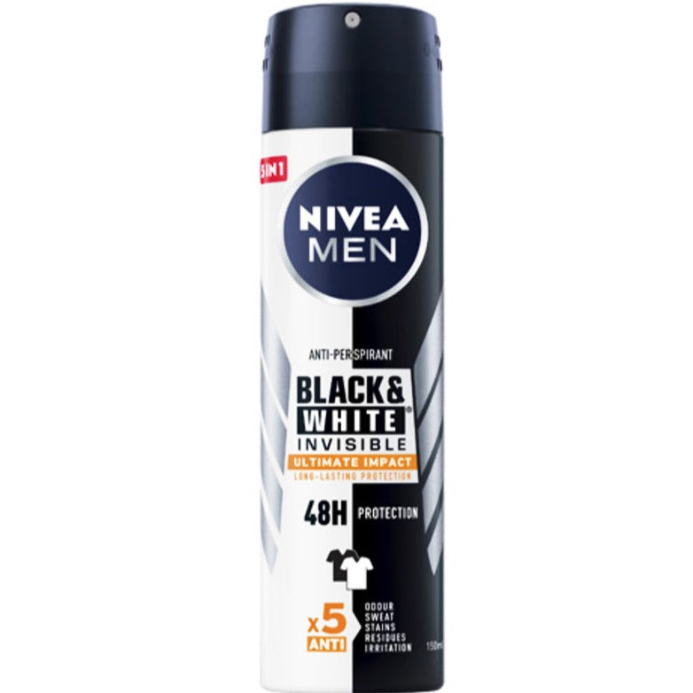 Nivea Men Deodorante Spray Black & White Invisible Ultimate Impact 150 ml