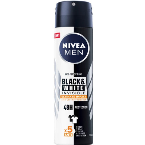 Nivea Men Deodorante Spray Black & White Invisible Ultimate Impact 150 ml