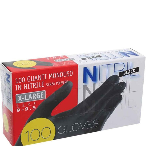 Disposable Powder Free Black Nitrile Gloves 100 pieces